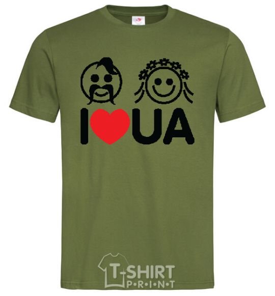 Мужская футболка I love UA Оливковый фото