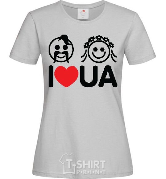 Women's T-shirt I love UA grey фото