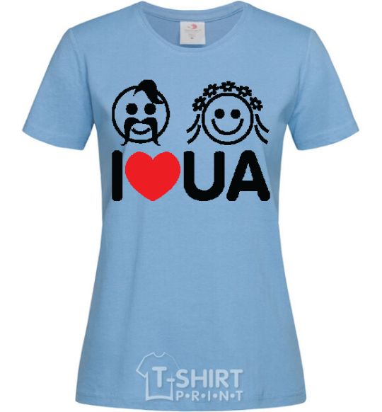 Women's T-shirt I love UA sky-blue фото
