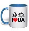 Mug with a colored handle I love UA royal-blue фото