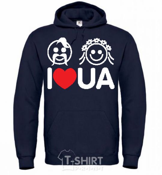 Men`s hoodie I love UA navy-blue фото