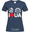 Women's T-shirt I love UA navy-blue фото