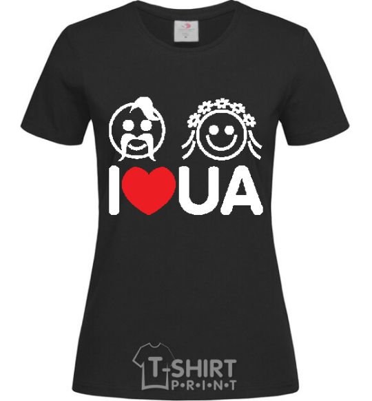 Женская футболка I love UA Черный фото