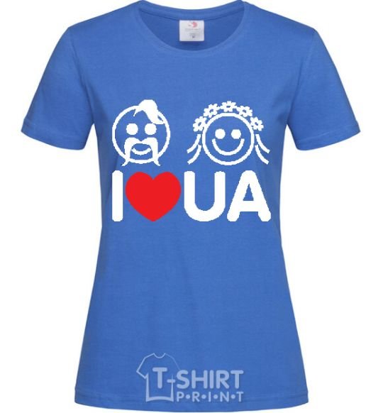 Women's T-shirt I love UA royal-blue фото