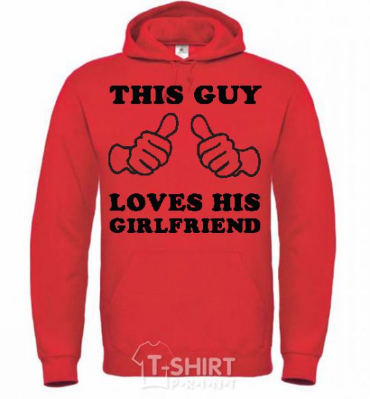 Men`s hoodie THIS GUY LOVES HIS GIRLFRIEND bright-red фото