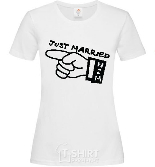 Женская футболка JUST MARRIED (HIM) Белый фото