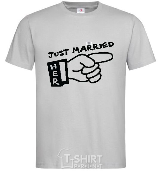 Мужская футболка JUST MARRIED (HER) Серый фото