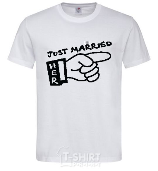Мужская футболка JUST MARRIED (HER) Белый фото