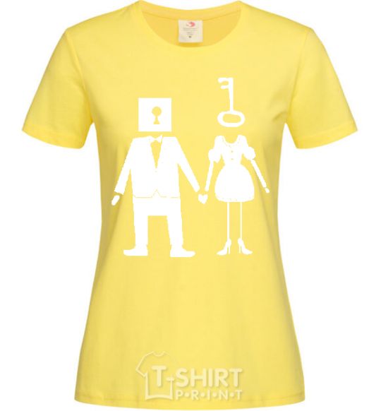 Women's T-shirt A KEY and a LOCK cornsilk фото