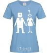Women's T-shirt A KEY and a LOCK sky-blue фото