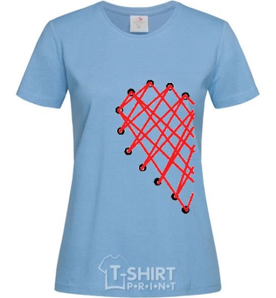 Women's T-shirt COTTON sky-blue фото