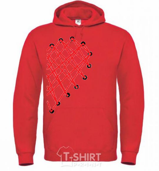 Men`s hoodie HEART bright-red фото