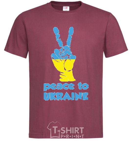 Men's T-Shirt Peace to Ukraine burgundy фото