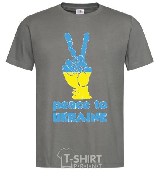 Men's T-Shirt Peace to Ukraine dark-grey фото