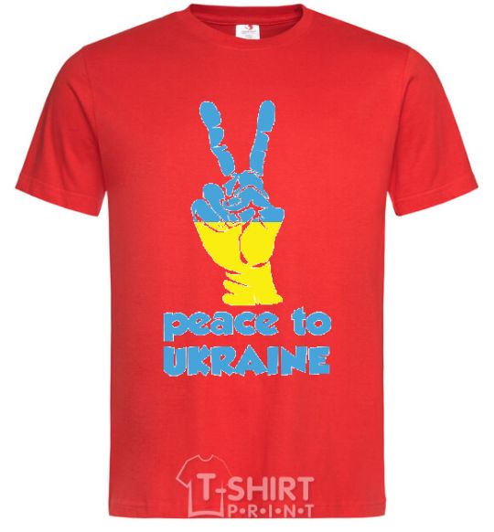 Men's T-Shirt Peace to Ukraine red фото