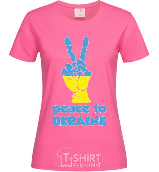 Женская футболка Peace to Ukraine Ярко-розовый фото