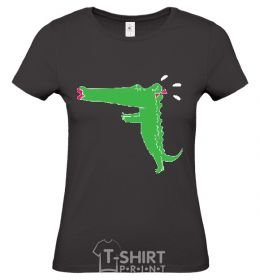 Women's T-shirt LOVE CROCODILES GIRL black фото