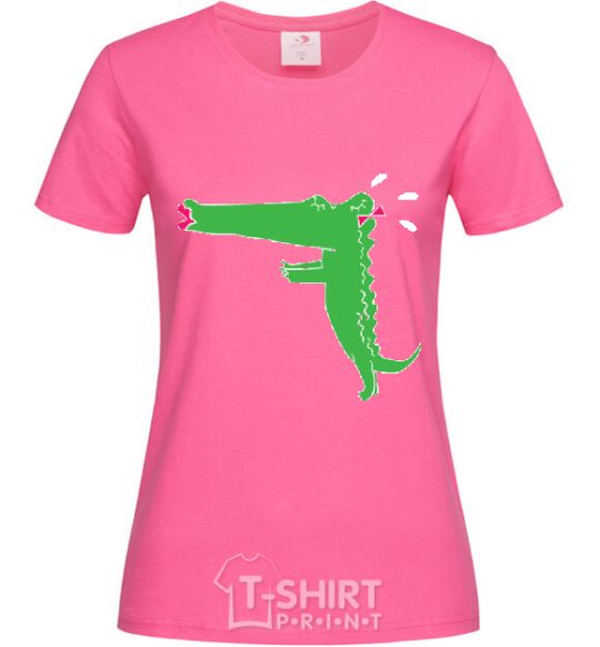 Women's T-shirt LOVE CROCODILES GIRL heliconia фото