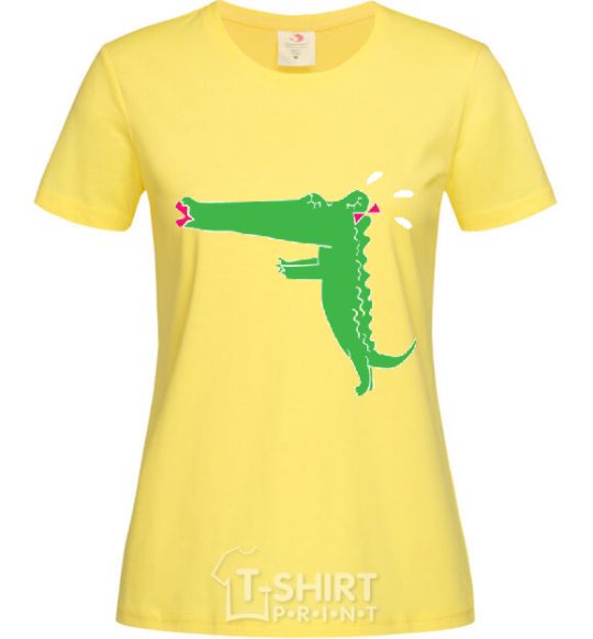 Women's T-shirt LOVE CROCODILES GIRL cornsilk фото