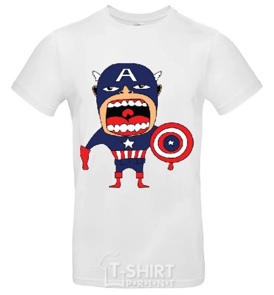 Men's T-Shirt CAPITAN AMERICA (Roberto Salvador) White фото