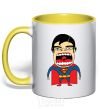 Mug with a colored handle SUPERMAN (Roberto Salvador) yellow фото