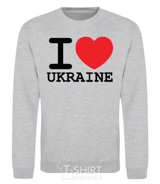 Свитшот I love Ukraine (original) Серый меланж фото