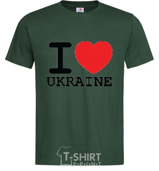 Men's T-Shirt I love Ukraine (original) bottle-green фото
