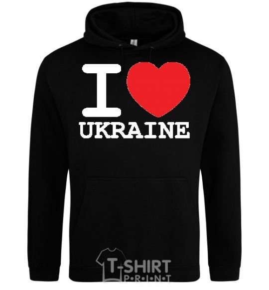 Men`s hoodie I love Ukraine (original) black фото