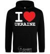 Men`s hoodie I love Ukraine (original) black фото