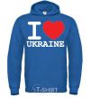 Men`s hoodie I love Ukraine (original) royal фото