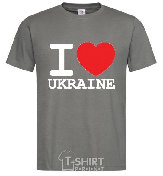 Men's T-Shirt I love Ukraine (original) dark-grey фото