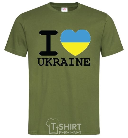 Men's T-Shirt I love Ukraine (flag) millennial-khaki фото