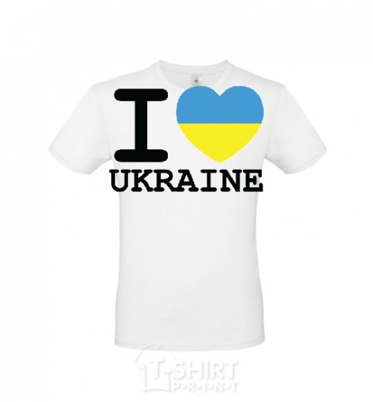 Men's T-Shirt I love Ukraine (flag) White фото