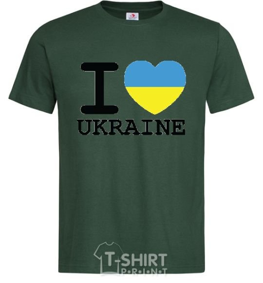 Men's T-Shirt I love Ukraine (flag) bottle-green фото