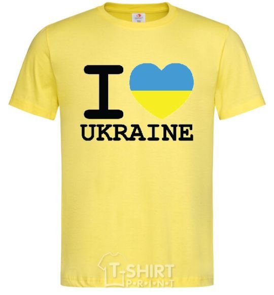 Men's T-Shirt I love Ukraine (flag) cornsilk фото