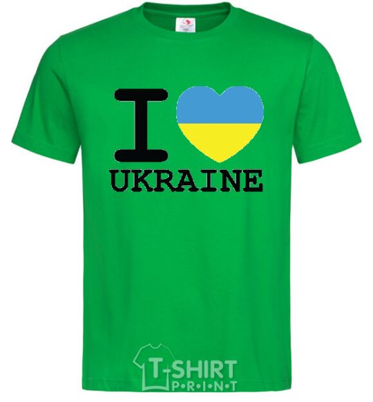 Men's T-Shirt I love Ukraine (flag) kelly-green фото