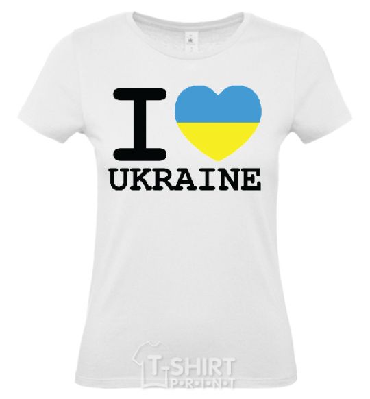 Women's T-shirt I love Ukraine (flag) White фото