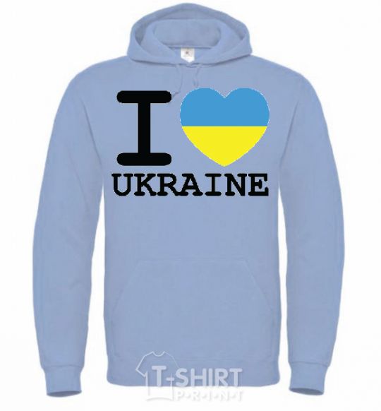 Мужская толстовка (худи) I love Ukraine (прапор) Голубой фото