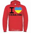 Мужская толстовка (худи) I love Ukraine (прапор) Ярко-красный фото