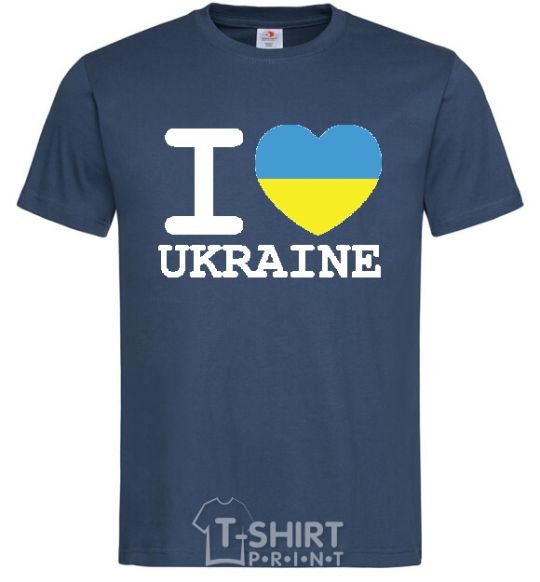 Men's T-Shirt I love Ukraine (flag) navy-blue фото