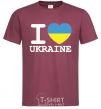 Men's T-Shirt I love Ukraine (flag) burgundy фото