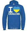 Мужская толстовка (худи) I love Ukraine (прапор) Сине-зеленый фото