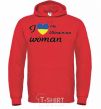 Men`s hoodie I love my Ukrainian woman bright-red фото