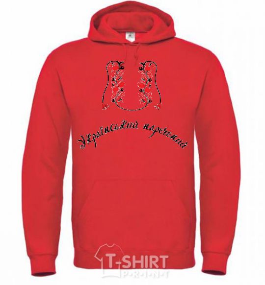 Men`s hoodie UKRAINIAN GROOM bright-red фото