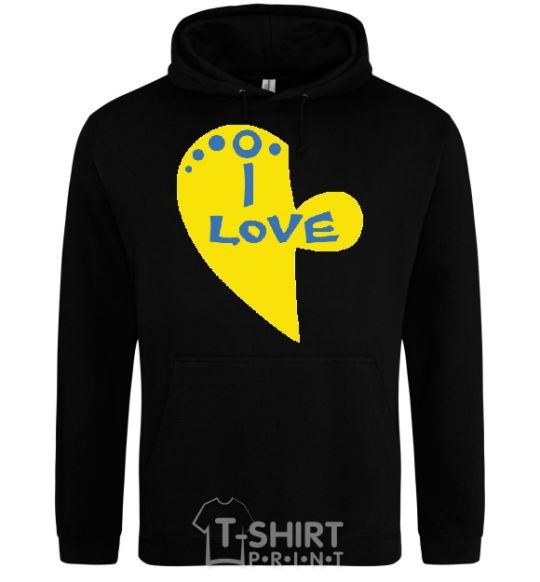 Men`s hoodie I love patriot black фото