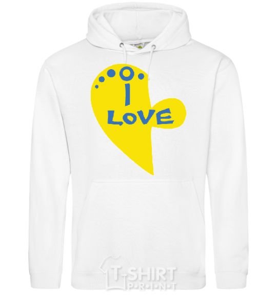 Men`s hoodie I love patriot White фото