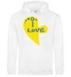 Men`s hoodie I love patriot White фото