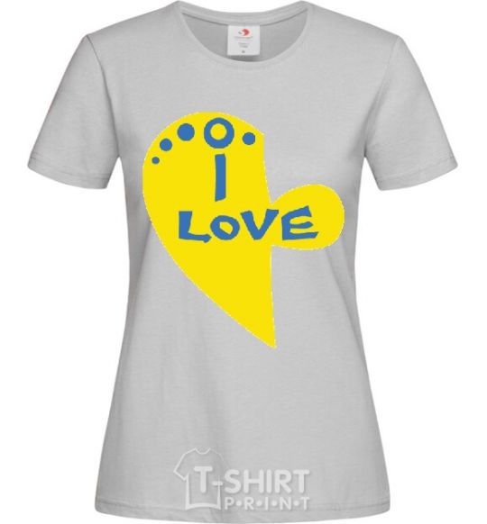 Women's T-shirt I love patriot grey фото