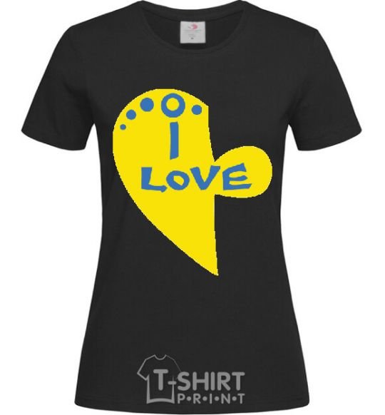 Women's T-shirt I love patriot black фото