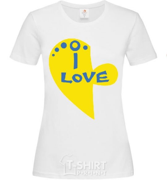 Women's T-shirt I love patriot White фото